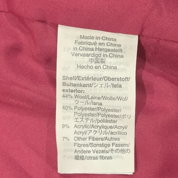 J Crew Wool Coat Wool Village Coat Classic Tailored Fuschia Pink Size 8 - Picture 11 of 11